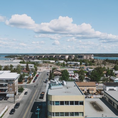 Downtown Yellowknife on June 18, 2025. Sarah Pruys/Cabin Radio