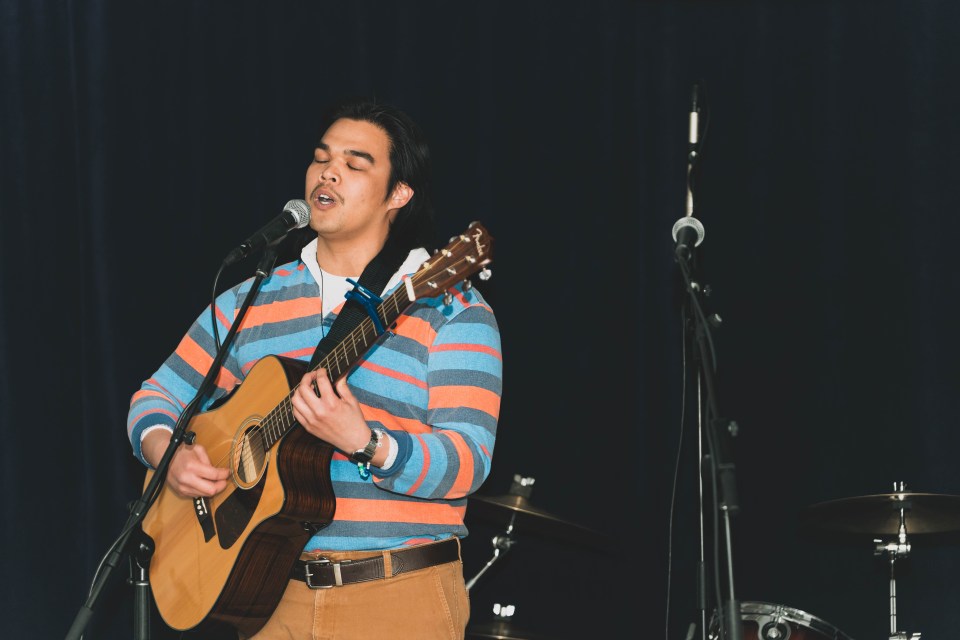 Small Talk sings a song about a girl they wrote back in high school. Sarah Pruys/Cabin Radio