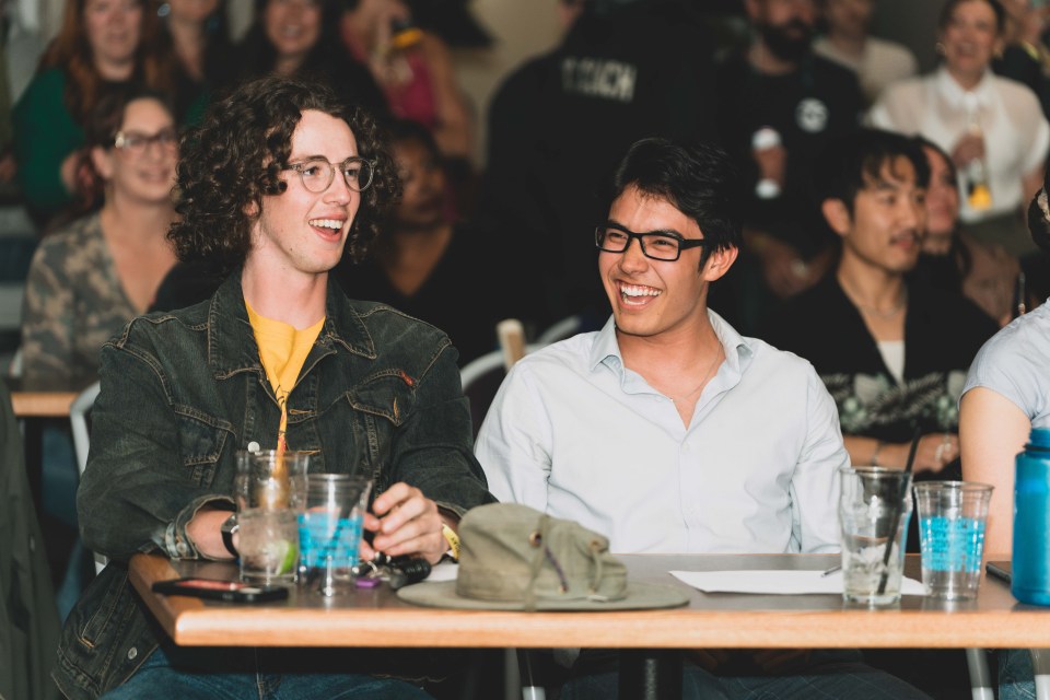 Band mates from Refrijerater, last year's Showdown winner, helped judge this year's competition. Sarah Pruys/Cabin Radio