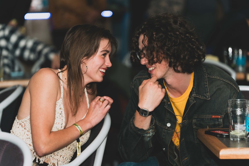 People chat in between acts at the Main Stage Showdown. Sarah Pruys