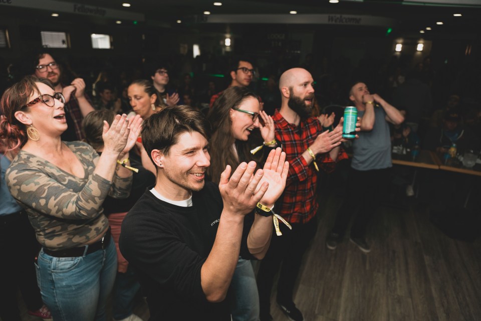 Fans of taylor saracuse and some other dead people take to the dance floor. Sarah Pruys/Cabin Radio