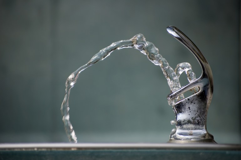 A stock image of a water fountain. Miir/Dreamstime