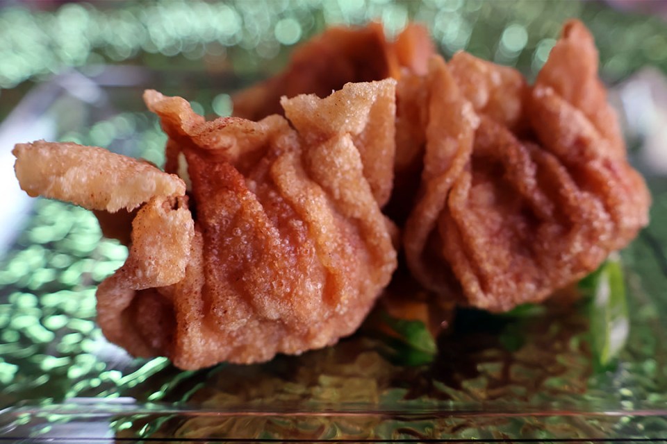 Close-up of fried wontons