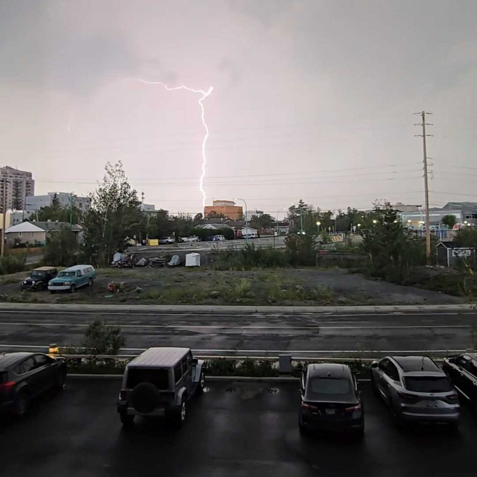 The storm seen from downtown Yellowknife. Photo: Michelle MacDonald