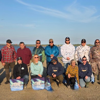 Māori knowledge holders during a trip to Tuktoyaktuk in July 2025. Photo: Tuktoyaktuk Hunters and Trappers Committee