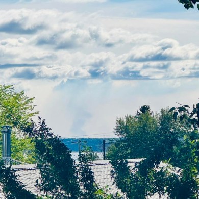 Wildfire FS014 seen from Fort Simpson on Sunday, July 27. Photo: Lynn Canney