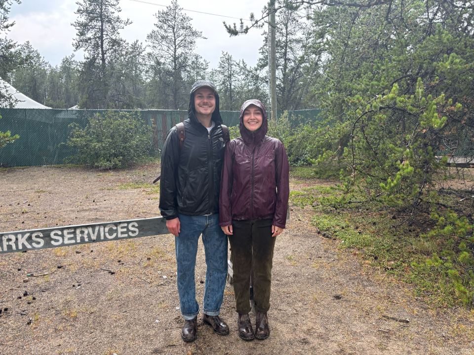 These Folk attendees were forced to leave the site when the storm became too powerful for the show to continue. Elke Sorensen/Cabin Radio