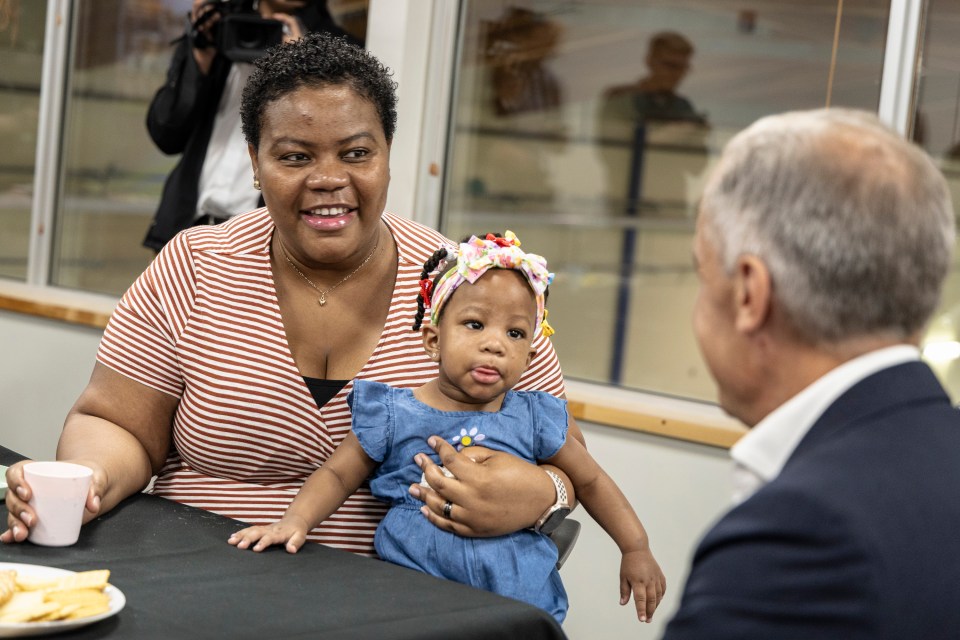 A Fort Smith family meets Mark Carney. Ollie Williams/Cabin Radio