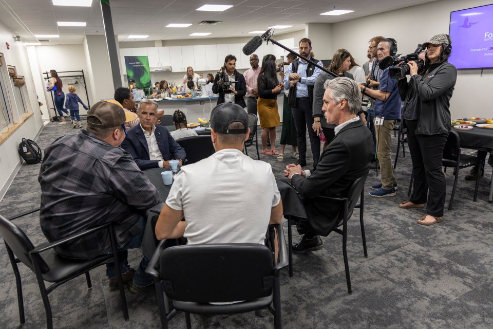 The cameras following the prime minister. Ollie Williams/Cabin Radio