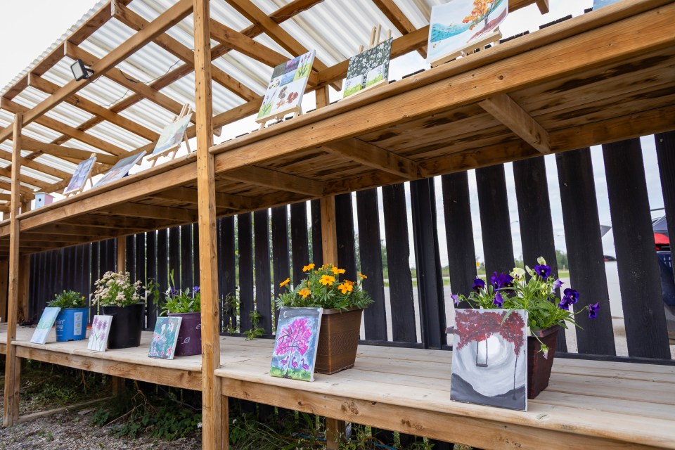 Artwork on display at the youth showcase. Ollie Williams/Cabin Radio