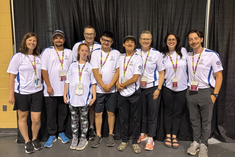 Athletes with their coaches at Special Olympics Alberta Provincials. Photo submitted by Lexie Letzing