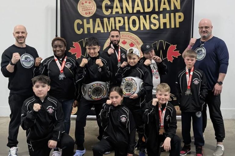Athletes and coaches who formed the NWT's team at Wako Canada's 2025 national championships. Photo: Submitted