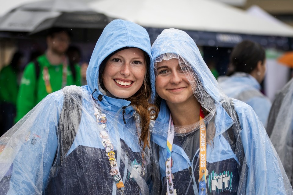 The rain set in for a day or two of the week two, creating tricky conditions for track and field.