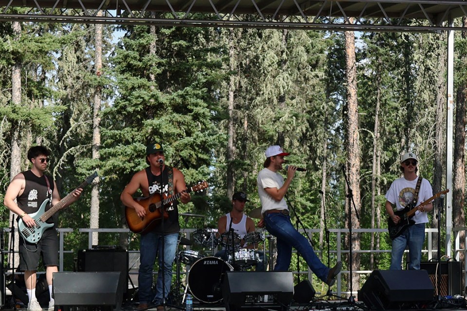 Band performs on stage
