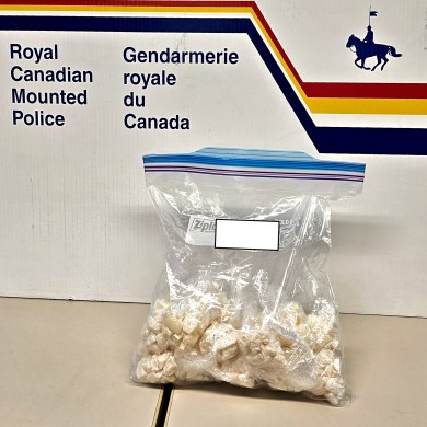 An RCMP handout image of items seized during a traffic stop on Highway 3.