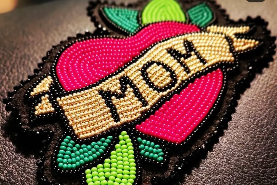 A beaded patch made by Angela Dalby. Photo: Submitted