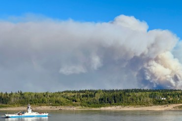 Wildfire FS014 in late August 2025. Photo: Lynn Canney
