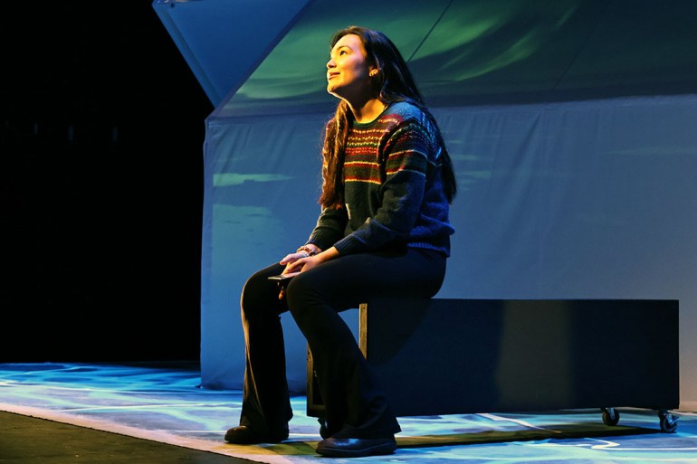 Woman on stage