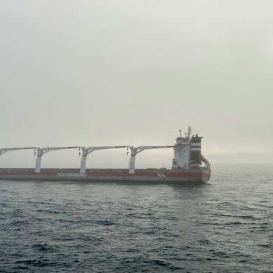 The Thamesborg in the Franklin Strait. Photo: Canadian Coast Guard