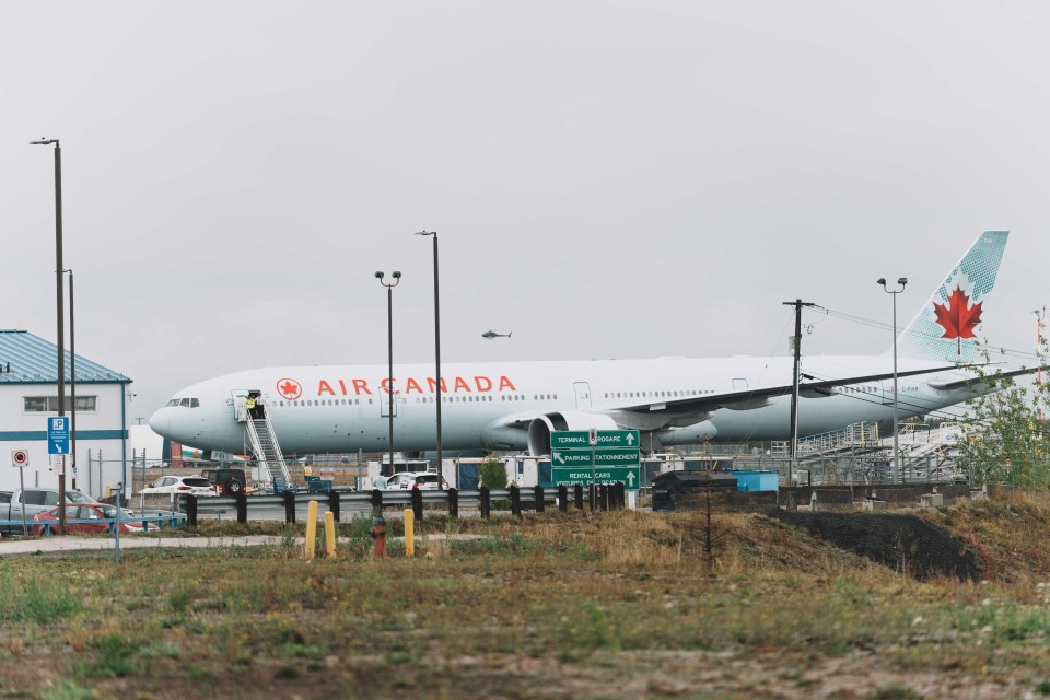 An Air Canada Boeing 777 from Tokyo to Toronto was diverted to Yellowknife on September 15, 2025. Sarah Pruys/Cabin Radio