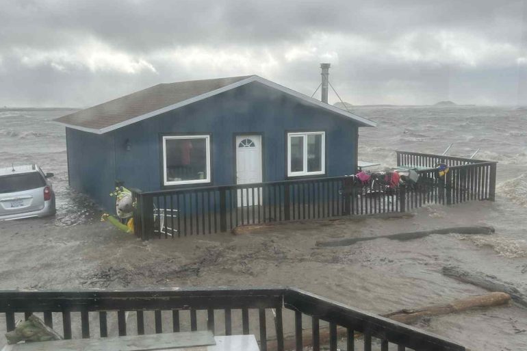 Flooding in Tuktoyaktuk. Photo submitted by Joanne Edwards-Steen