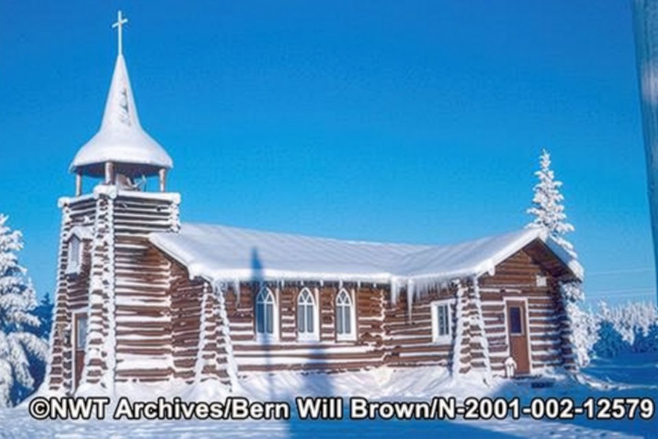 A photo of the church taken by its builder, Bern Will Brown, in the 1990s.