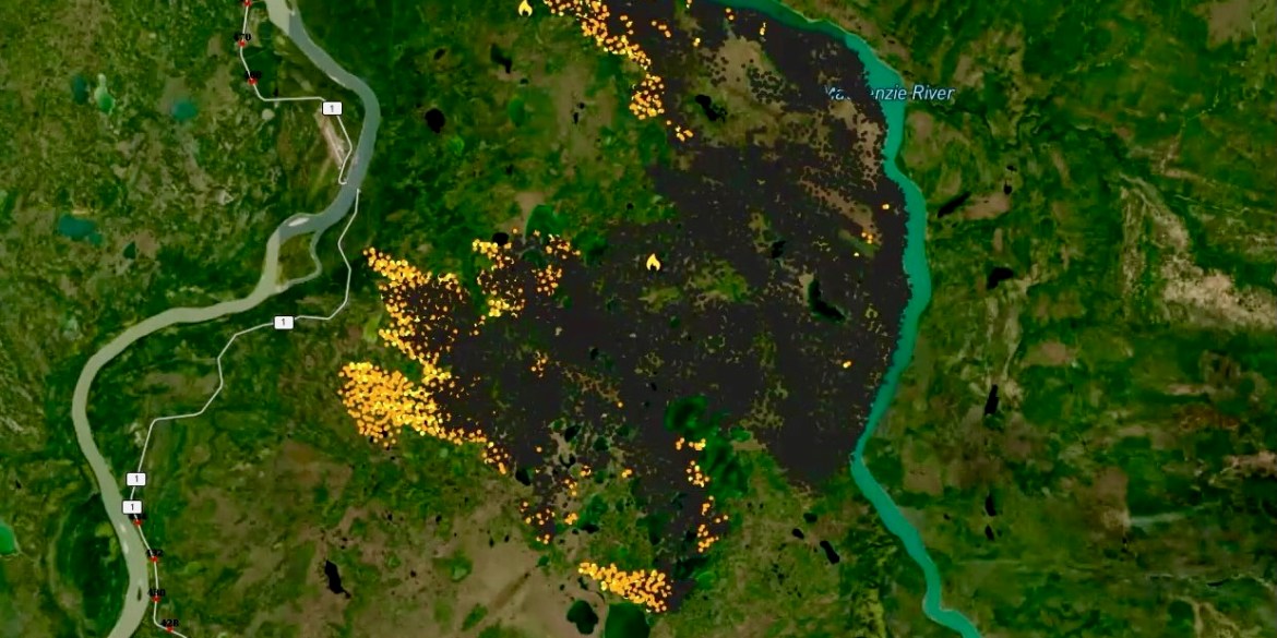 An NWT Fire map showing fire FS014 on September 6, 2025.