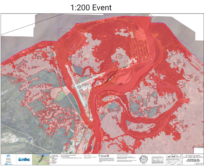 A 1 in 200 year flood probability map for Hay River.