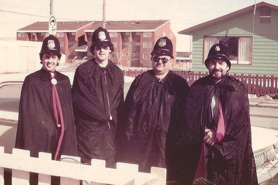 Merlyn, on the right, as one of the Caribou Carnival Cops. Photo: Submitted