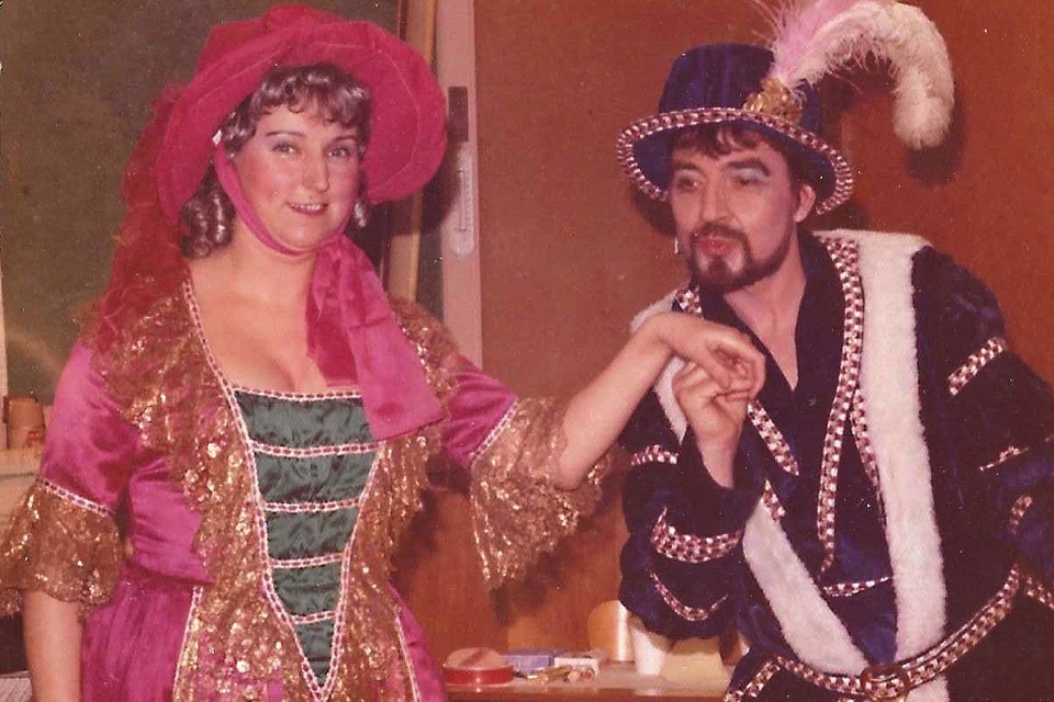 Joyce as the Wife of Bath and Merlyn as the Merchant in Canterbury Tales: The Musical, performed in 1975. Photo: Submitted