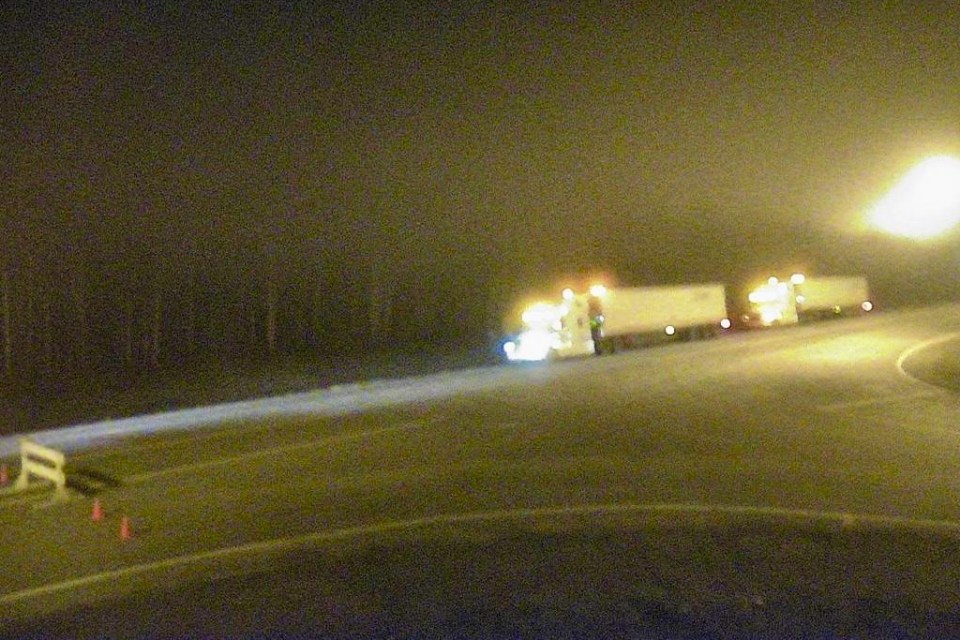 A Highway 3 webcam outside Fort Providence at 3:40am on Wednesday, October 1.