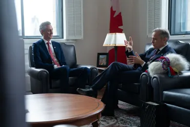 RJ Simpson and Mark Carney at a meeting in June 2025. Photo: GNWT