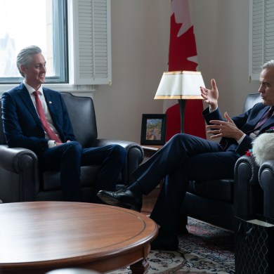 RJ Simpson and Mark Carney at a meeting in June 2025. Photo: GNWT