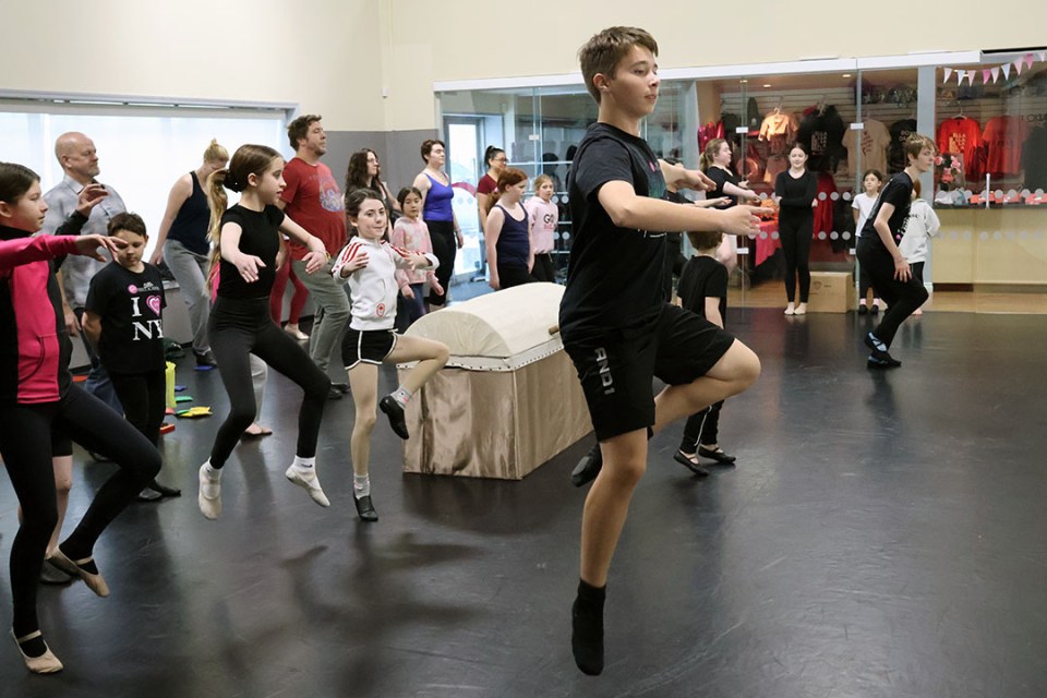 Children rehearse Nutcracker ballet