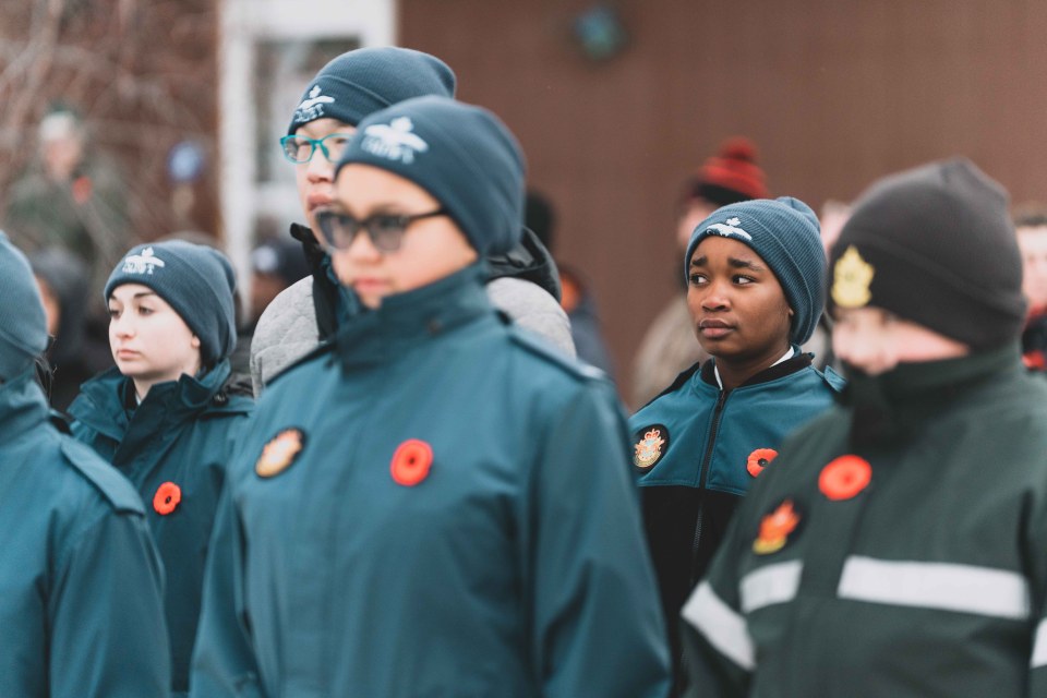 Yellowknife cadets at the 2025 ceremony. Sarah Pruys/Cabin Radio