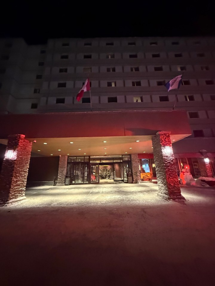 The same pillars with the scene of the incident behind them on Wednesday. Ollie Williams/Cabin Radio