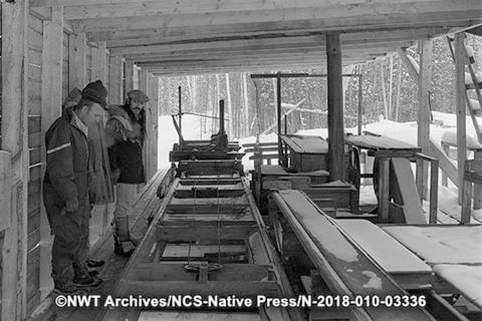 The sawmill in Jean Marie River. NWT Archives/Native Communications Society fonds - Native Press photograph collection/N-2018-010: 03336