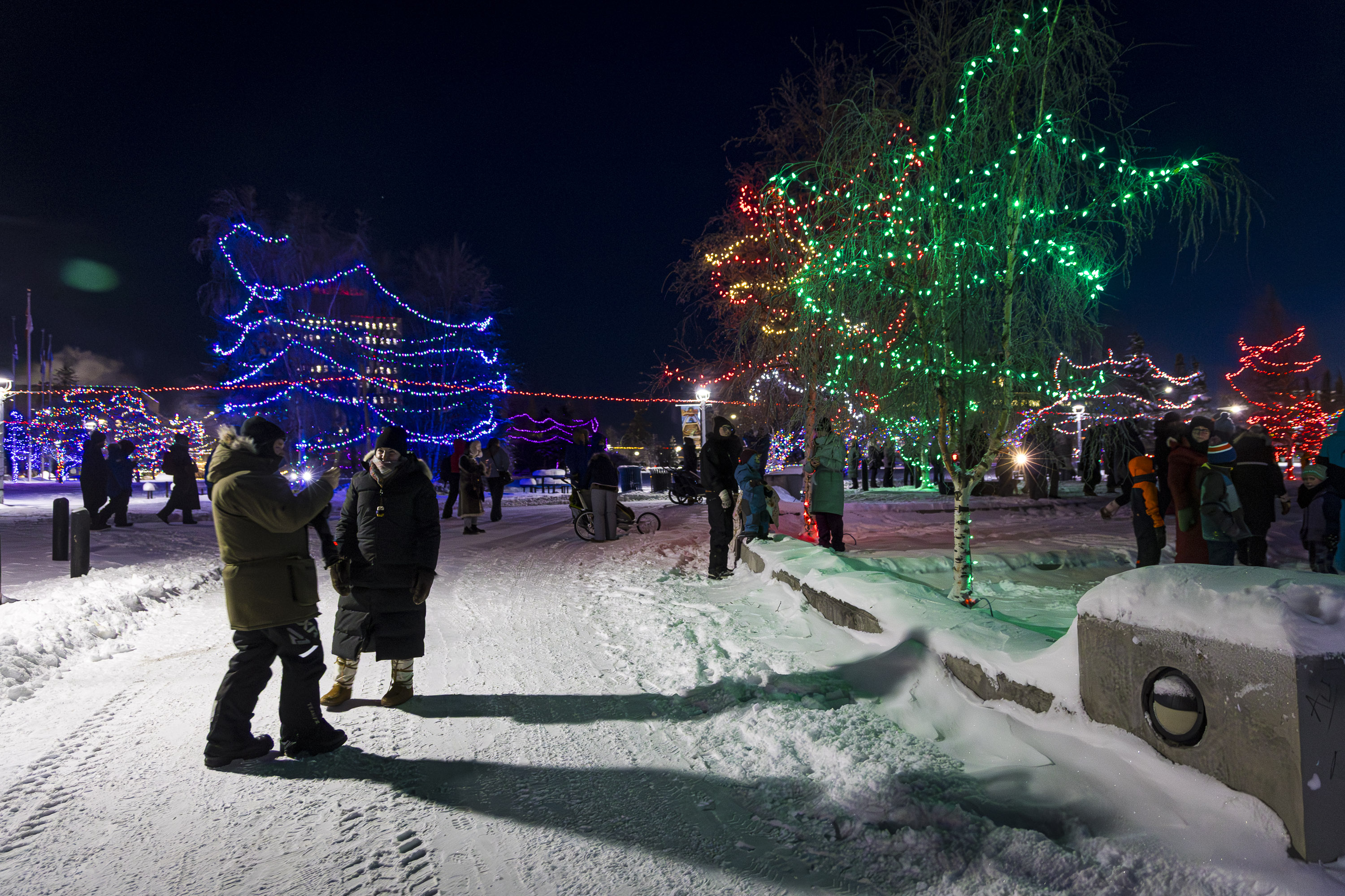 The park sits next to City Hall in downtown Yellowknife. Ollie Williams/Cabin Radio