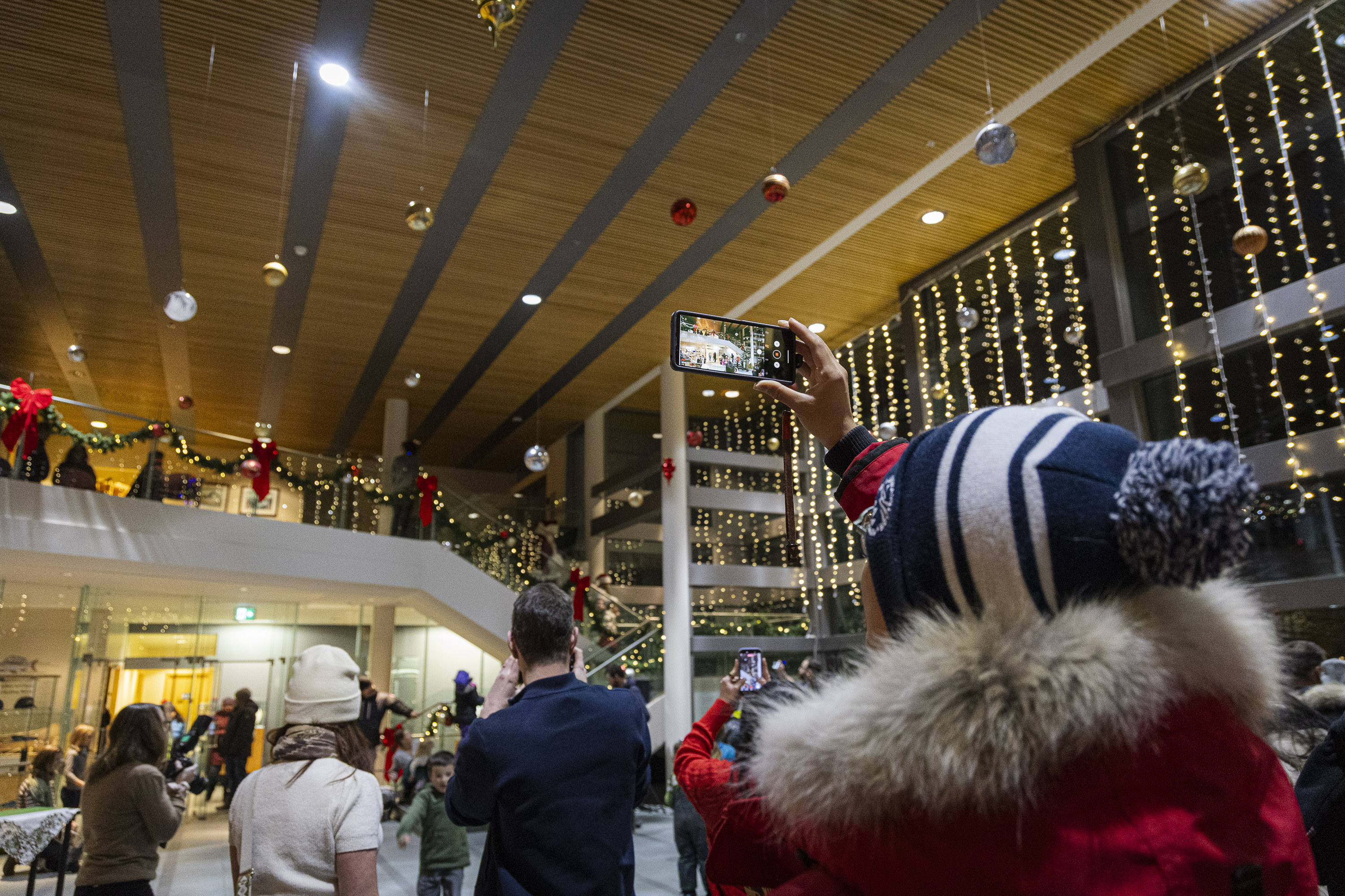 Santa's arrival is marked in the most modern of fashions. Ollie Williams/Cabin Radio