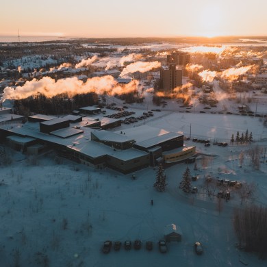 Sir John Franklin High School in December 2025. Sarah Pruys/Cabin Radio