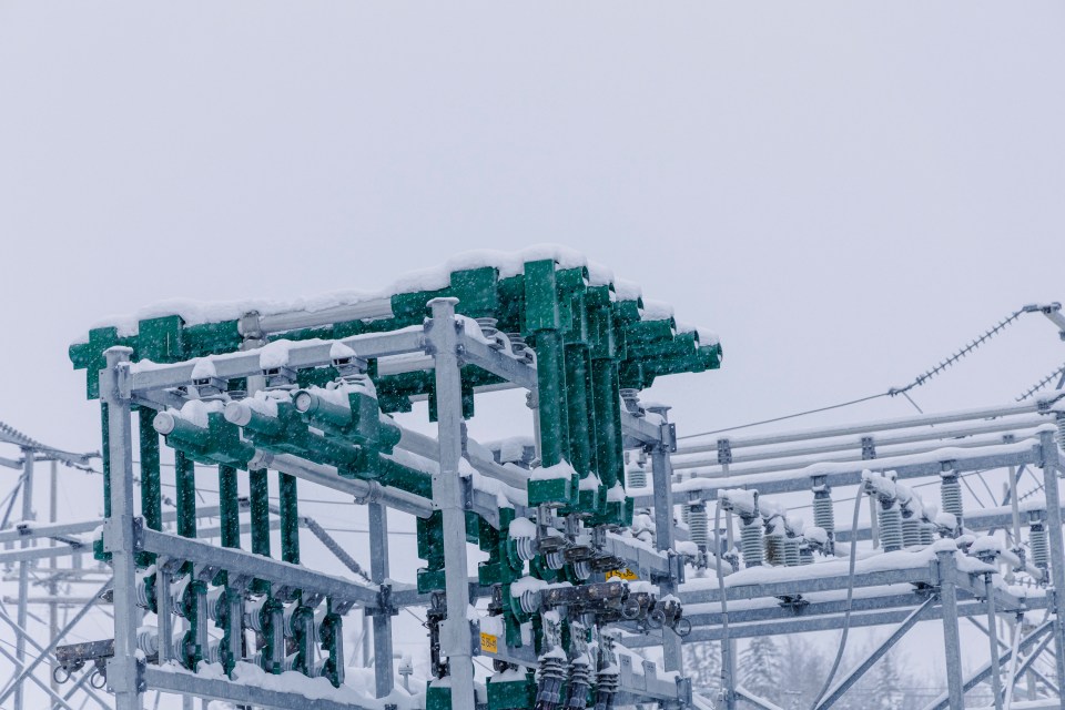 Power infrastructure in Yellowknife in January 2026. Ollie Williams/Cabin Radio