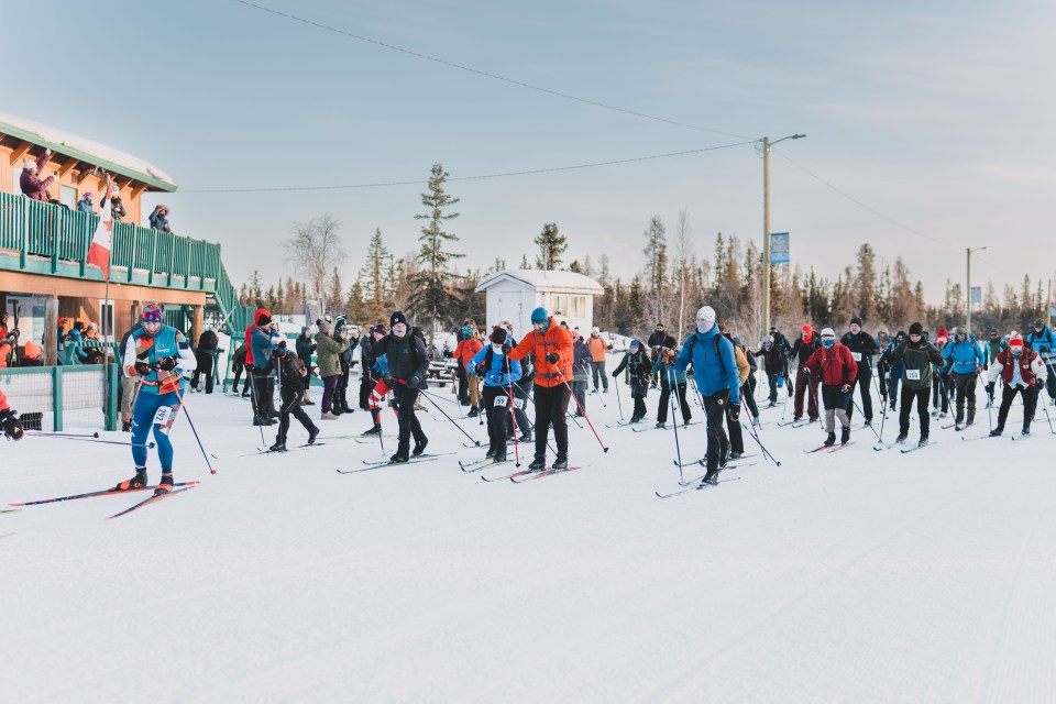 Skiers begin the 2025 Frostbite race. Sarah Pruys/The Frostbite