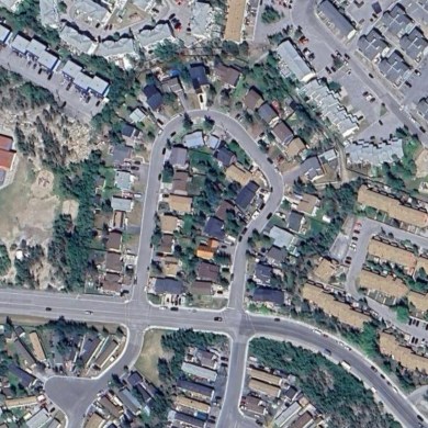 A satellite view of Yellowknife's Calder Crescent. CNES/Airbus/Maxar/Google
