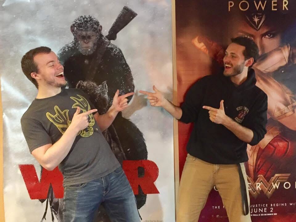 Jacob Charpentier and friend Jamie Bassett at the theatre. Photo: Submitted