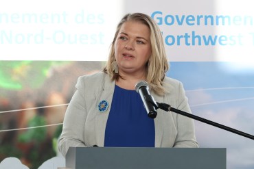 Immigration minister Caitlin Cleveland at a news conference about the NWT Nominee Program on February 18, 2026. Aastha Sethi/Cabin Radio