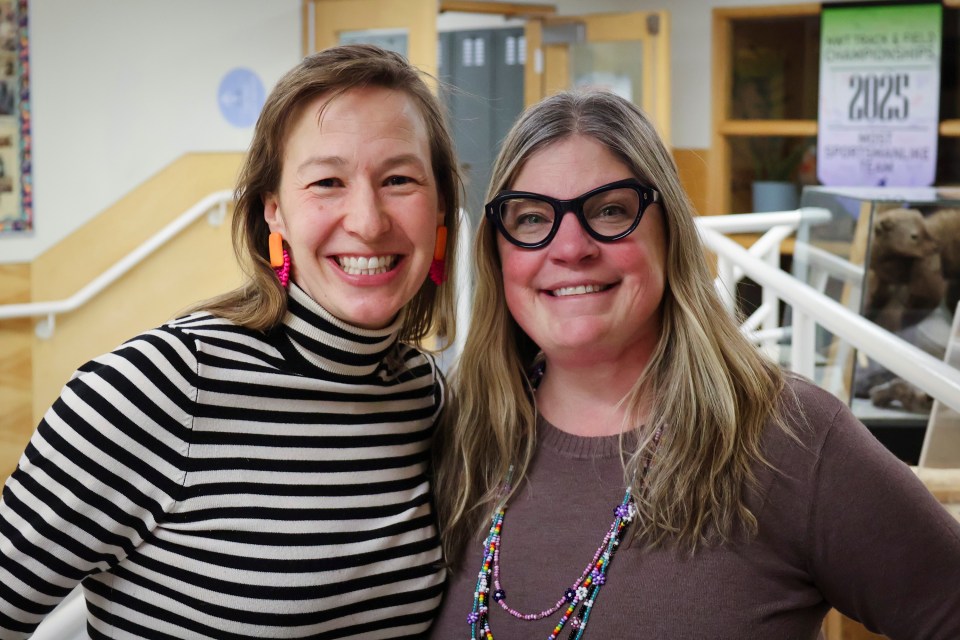 Ashley Deavu, left, with Lea Lamoureux. Aastha Sethi/Cabin Radio