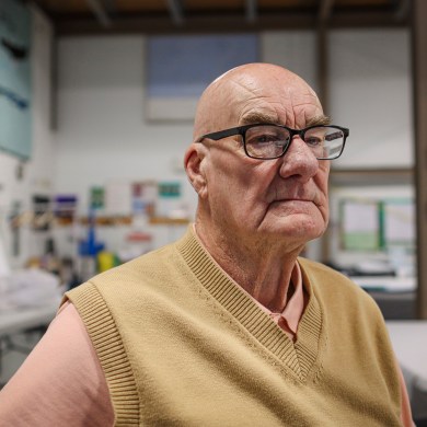 Frank Pope, mayor of Norman Wells, in 2024. Aastha Sethi/Cabin Radio