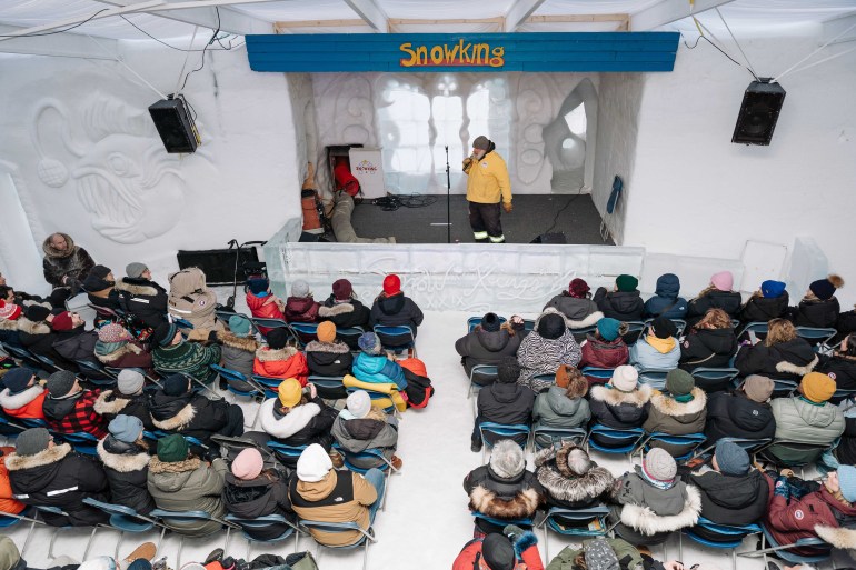 Comedy Night at the Snowcastle in 2024. Sarah Pruys/Snowkings's Winter Festival