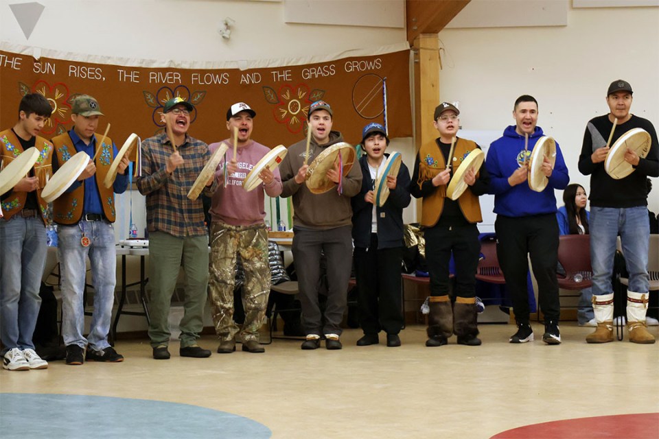 Group of men drumming