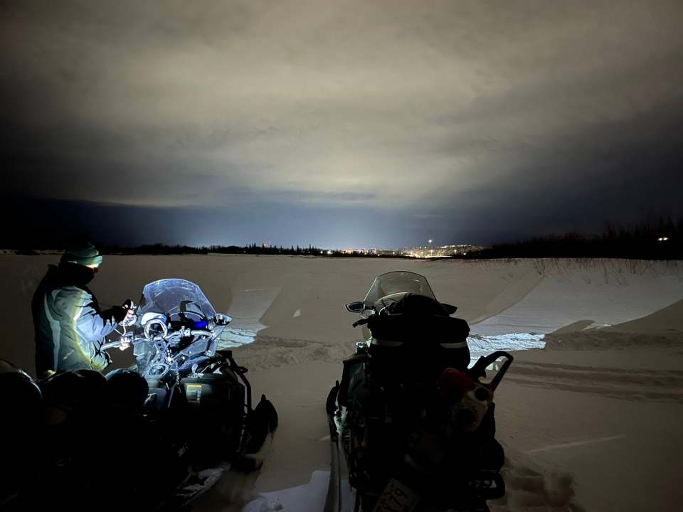 Arriving in Yellowknife in time to visit the Snowcastle and its sculptures. Photo submitted by Stephen Mills